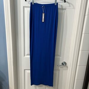 SKIMS Soft Lounge Ribbed Maxi Skirt – Cobalt Blue – NWT Size Small